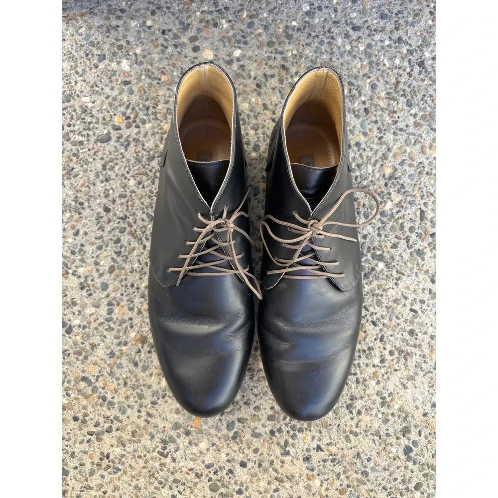 Nisolo Mens Everyday Black Leather Lace Up Ankle Boots‎ Chukka Shoes Size 11.5